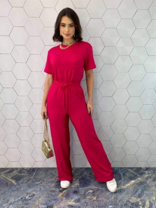 Conjunto Moletinho Calça e Blusa Manga Curta Emily Pink - Fernanda Ramos Store