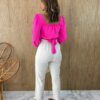 Cropped Feminino com Bojo Manga Longa Bia Pink - Fernanda Ramos Store