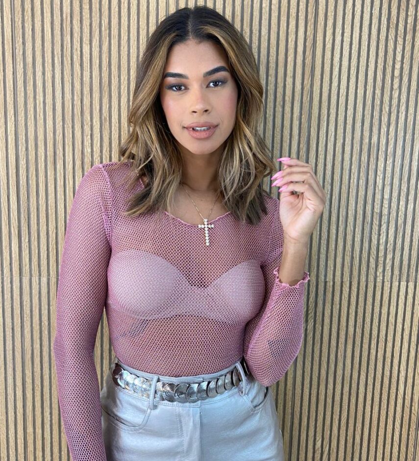 Cropped Feminino Manga Longa Tule Heloisa Rose - Fernanda Ramos Store