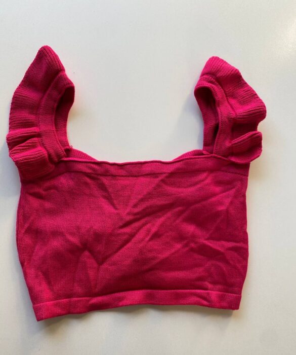 Cropped Feminino sem Bojo Tricot Helena Pink - Fernanda Ramos Store