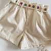 Short Feminino Couro Eco Liz com Cinto Off White - Fernanda Ramos Store