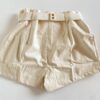 Short Feminino Couro Eco Liz com Cinto Off White - Fernanda Ramos Store