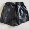 Short Feminino Couro Eco Liz com Cinto Preto - Fernanda Ramos Store