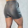 Short Feminino Couro Eco Zíper Lateral Preto - Fernanda Ramos Store