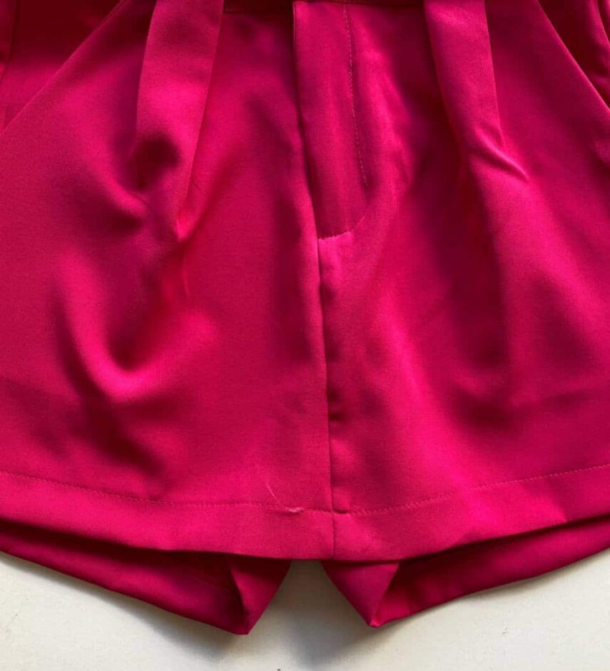 Short Saia Feminino Alfaiataria com Cinto Liz Pink - Fernanda Ramos Store