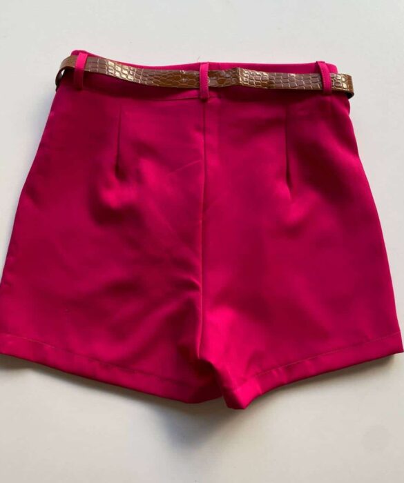 Short Saia Feminino Alfaiataria com Cinto Liz Pink - Fernanda Ramos Store