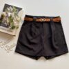 Short Saia Feminino Alfaiataria com Cinto Liz Preto - Fernanda Ramos Store