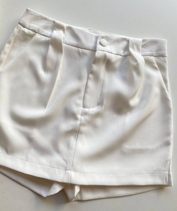 Short Saia Feminino Alfaiataria Luna Branco - Fernanda Ramos Store