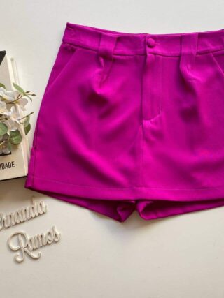 Short Saia Feminino Alfaiataria Luna Fúcsia - Fernanda Ramos Store