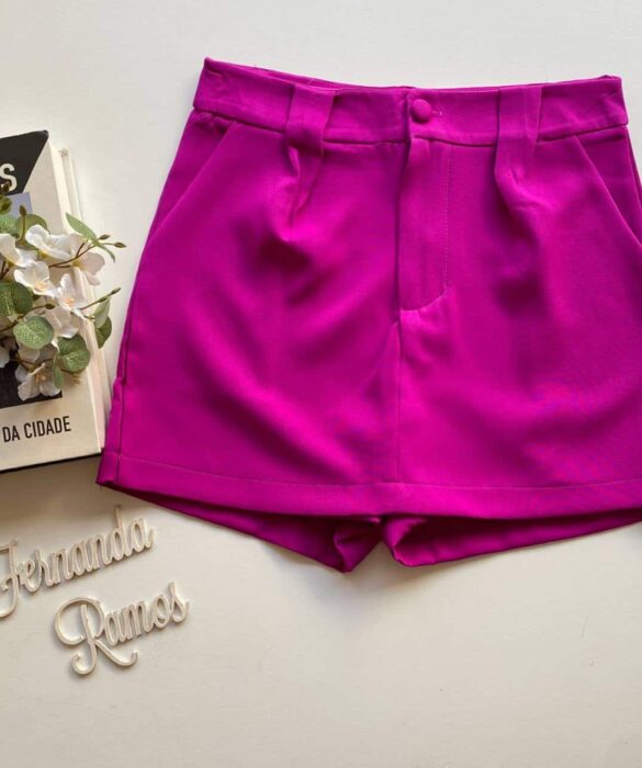 Short Saia Feminino Alfaiataria Luna Fúcsia - Fernanda Ramos Store