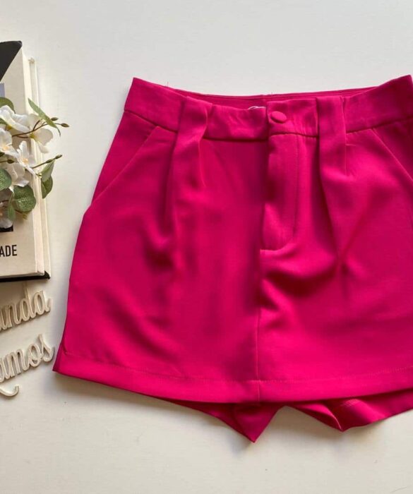 Short Saia Feminino Alfaiataria Luna Pink - Fernanda Ramos Store