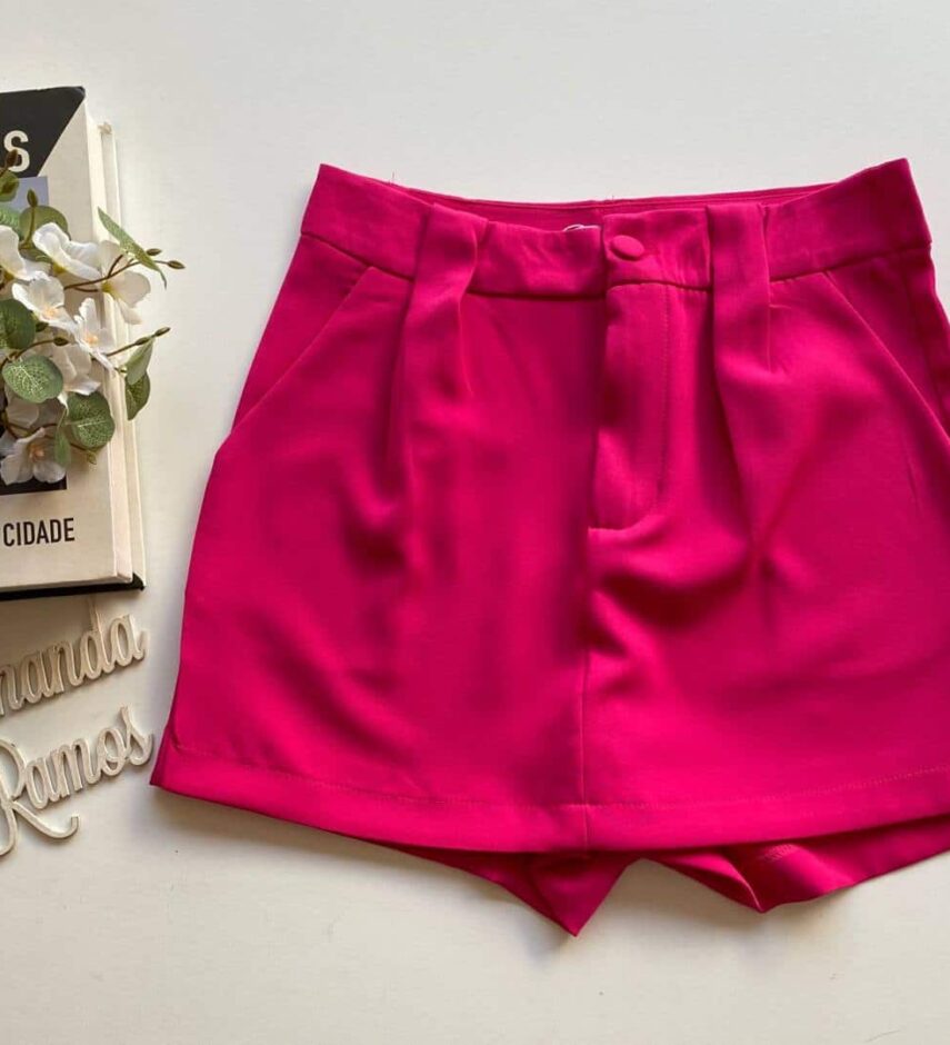 Short Saia Feminino Alfaiataria Luna Pink - Fernanda Ramos Store