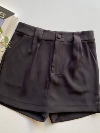 Short Saia Feminino Alfaiataria Luna Preto - Fernanda Ramos Store