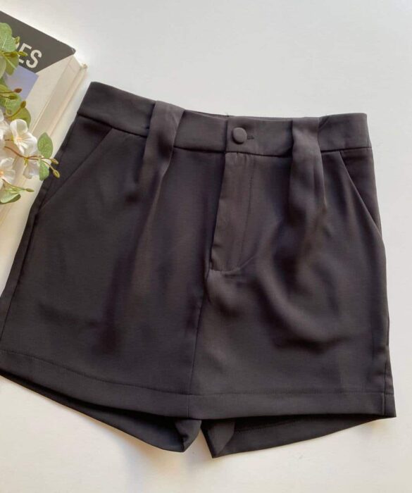 Short Saia Feminino Alfaiataria Luna Preto - Fernanda Ramos Store