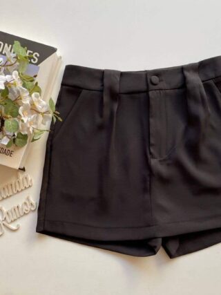 Short Saia Feminino Alfaiataria Luna Preto - Fernanda Ramos Store