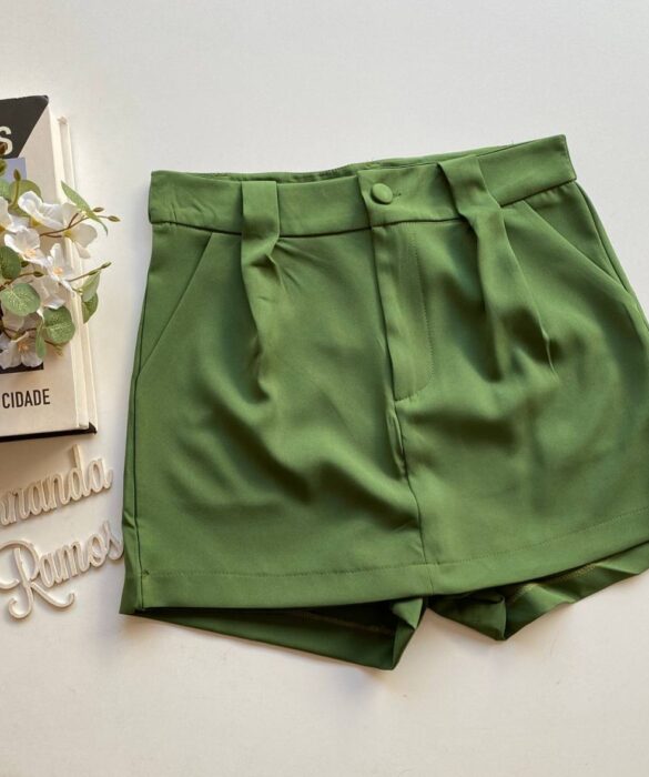 Short Saia Feminino Alfaiataria Luna Verde - Fernanda Ramos Store