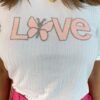 T-shirt Feminina Manga Princesa Canelada Love Off White - Fernanda Ramos Store