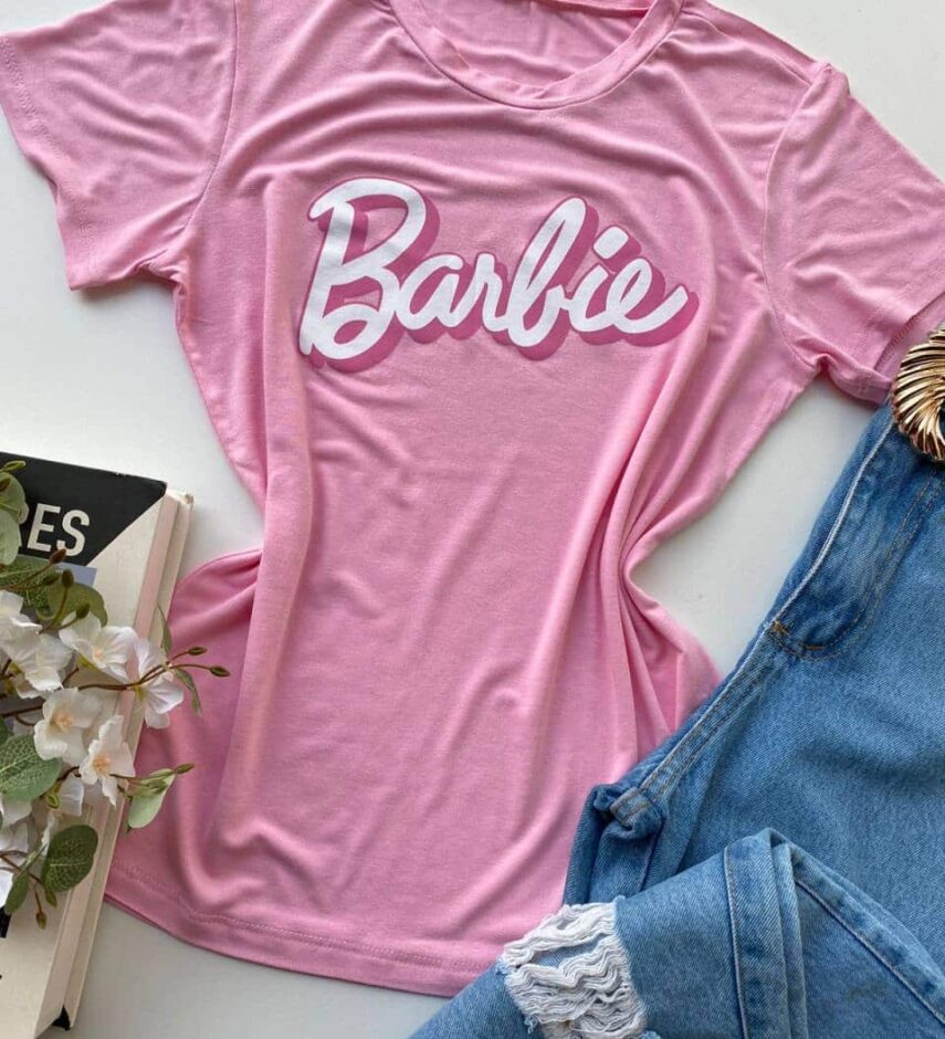 T-shirt Manga Curta Cor Rosa Estampa Rosa - Fernanda Ramos Store