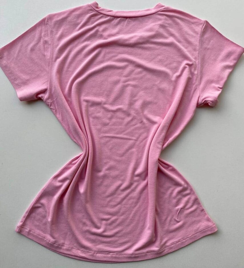 T-shirt Manga Curta Cor Rosa Estampa Rosa - Fernanda Ramos Store