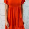 Vestido Curto Feminino de Malha Helena Coral - Fernanda Ramos Store