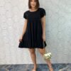 Vestido Curto Feminino de Malha Helena Preto - Fernanda Ramos Store