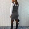 Vestido Curto Feminino sem Bojo Tweed Preto - Fernanda Ramos Store