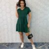 Vestido Feminino Curto de Malha sem Bojo Aurora Verde - Fernanda Ramos Store