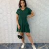 Vestido Feminino Curto de Malha sem Bojo Aurora Verde - Fernanda Ramos Store