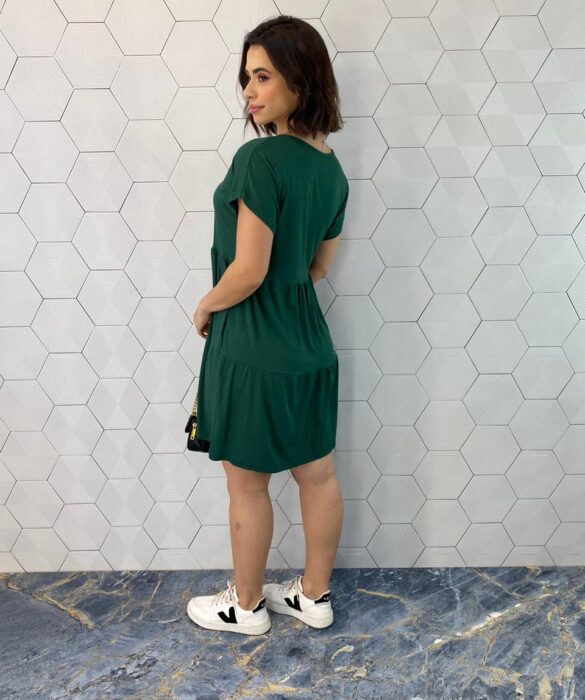 Vestido Feminino Curto de Malha sem Bojo Aurora Verde - Fernanda Ramos Store