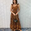 Vestido Longo com Bojo Alça com Babado Ayla Estampado - Fernanda Ramos Store