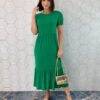 Vestido Midi Feminino de Malha Patrícia Verde - Fernanda Ramos Store