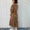 Vestido Midi sem Bojo Manga 3/4 de Malha Animal Print - Fernanda Ramos Store