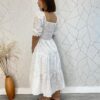 Vestido Midi sem Bojo Tricoline Laise com Lastex Branco - Fernanda Ramos Store