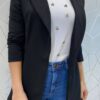 Blazer Manga Longa Feminino Amanda Preto - Fernanda Ramos Store