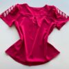 Blusa Feminina Mangas Bordadas em Folhas Pink - Fernanda Ramos Store