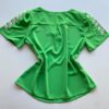 Blusa Feminina Mangas Bordadas em Folhas Verde - Fernanda Ramos Store