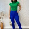 Blusa Feminina Modal Detalhe em Aplicações Verde - Fernanda Ramos Store