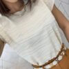 Blusa Manga Curta Feminina Modal Isabela Off White - Fernanda Ramos Store