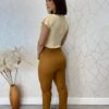 Calça Feminina Alfaiataria Heloisa Caramelo - Fernanda Ramos Store