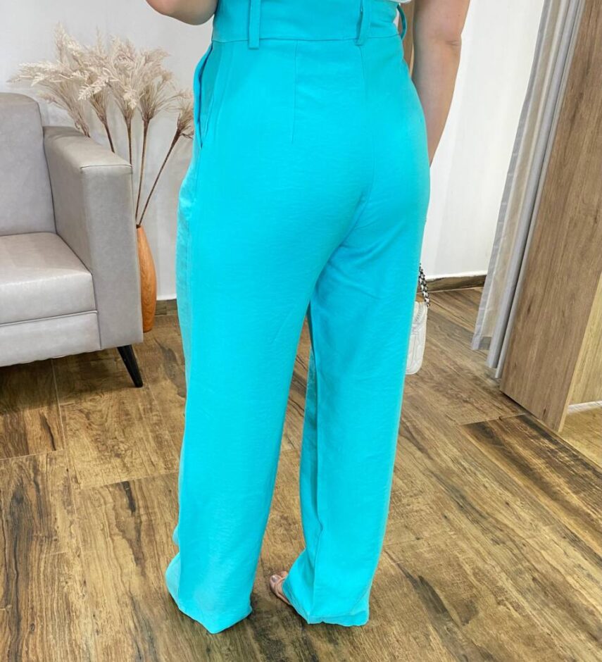 Calça Feminina com Bolsos Isabella Azul - Fernanda Ramos Store