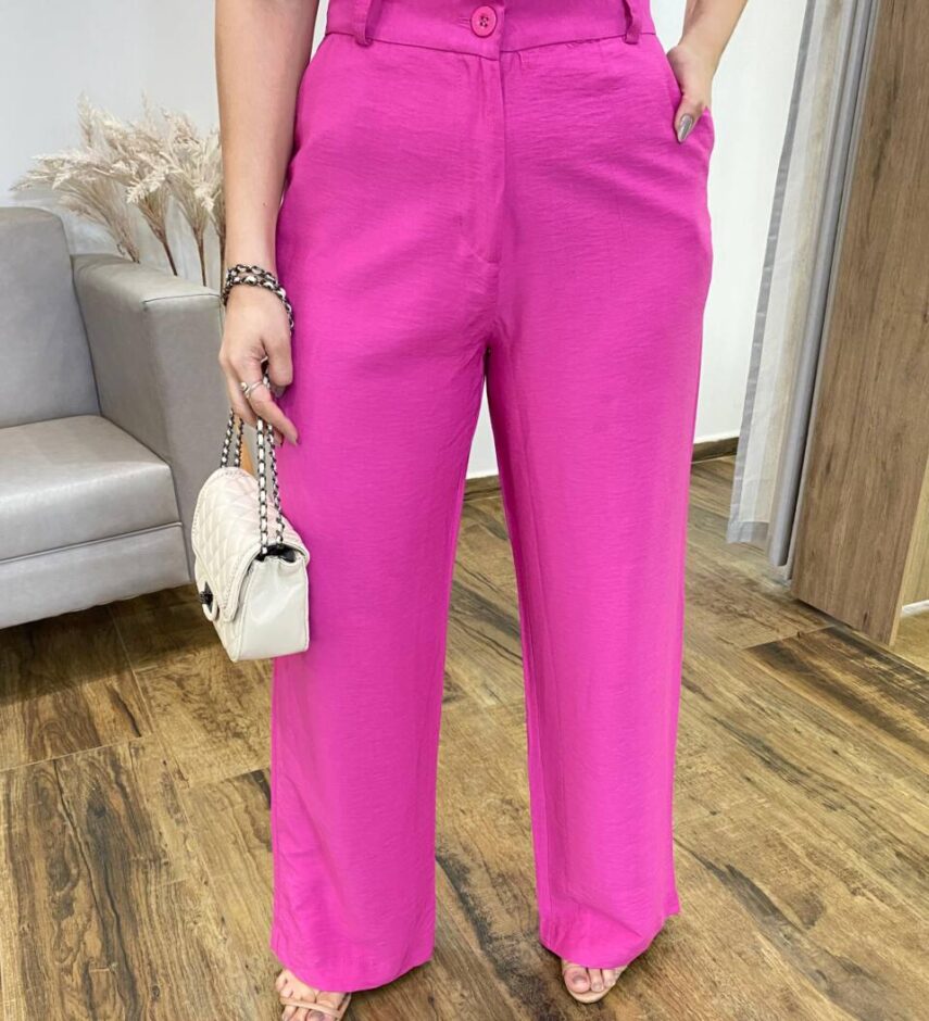 Calça Feminina com Bolsos Isabella Fúcsia - Fernanda Ramos Store