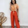 Calça Feminina com Bolsos Isabella Laranja - Fernanda Ramos Store