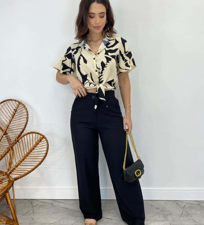 Calça Feminina com Bolsos Isabella Preta - Fernanda Ramos Store