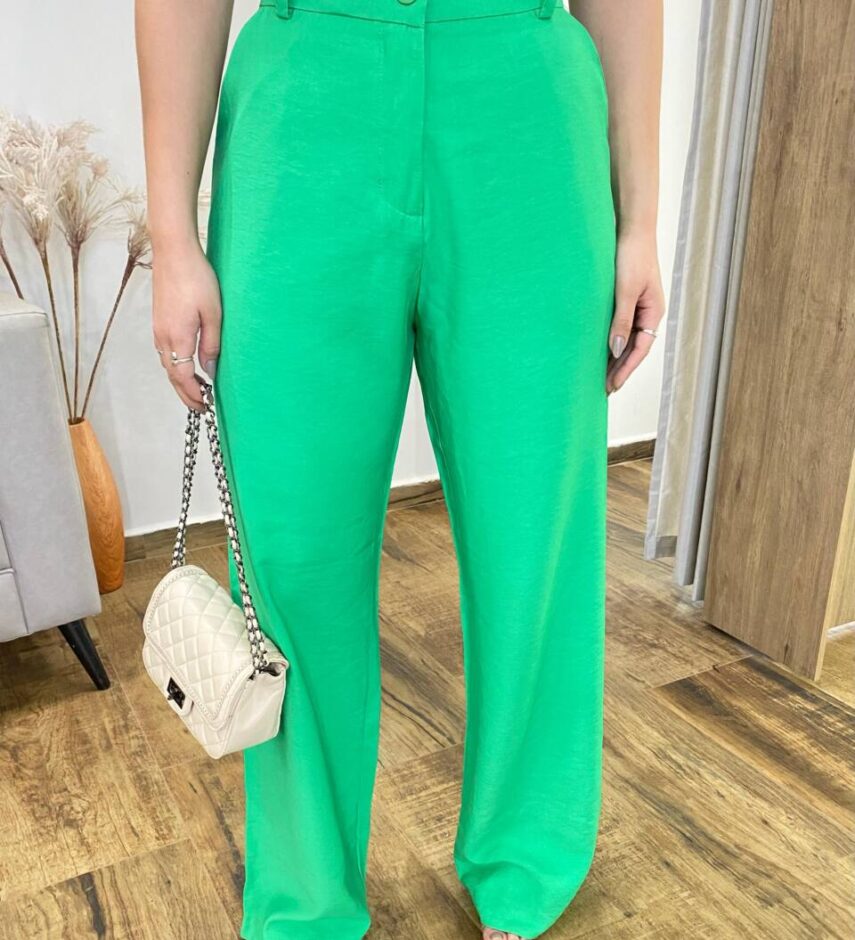Calça Feminina com Bolsos Isabella Verde - Fernanda Ramos Store
