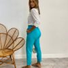 Calça Feminina Viscolinho com Amarração Azul - Fernanda Ramos Store