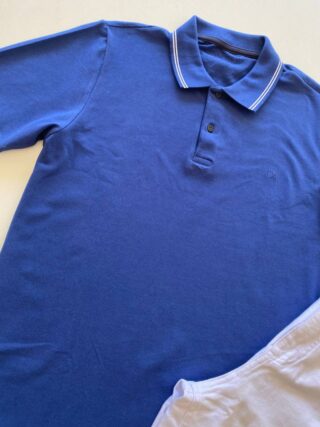 Camiseta Polo Essencial Slim Ogochi Azul 3939 - Fernanda Ramos Store