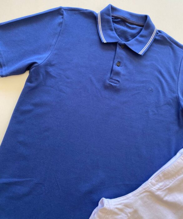 Camiseta Polo Essencial Slim Ogochi Azul 3939 - Fernanda Ramos Store