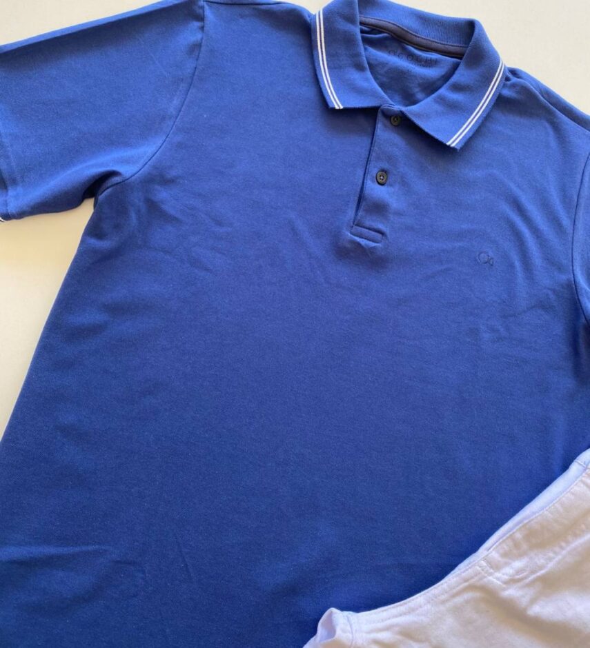 Camiseta Polo Essencial Slim Ogochi Azul 3939 - Fernanda Ramos Store