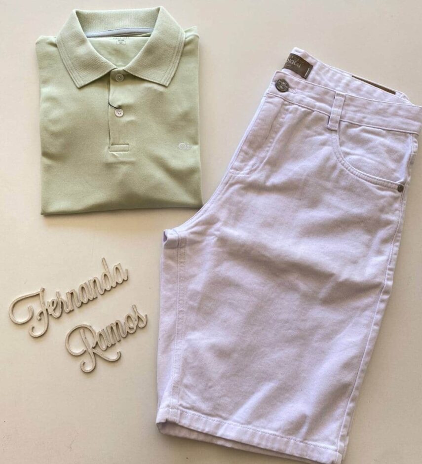 Camiseta Polo Essencial Slim Ogochi Verde 0031 - Fernanda Ramos Store