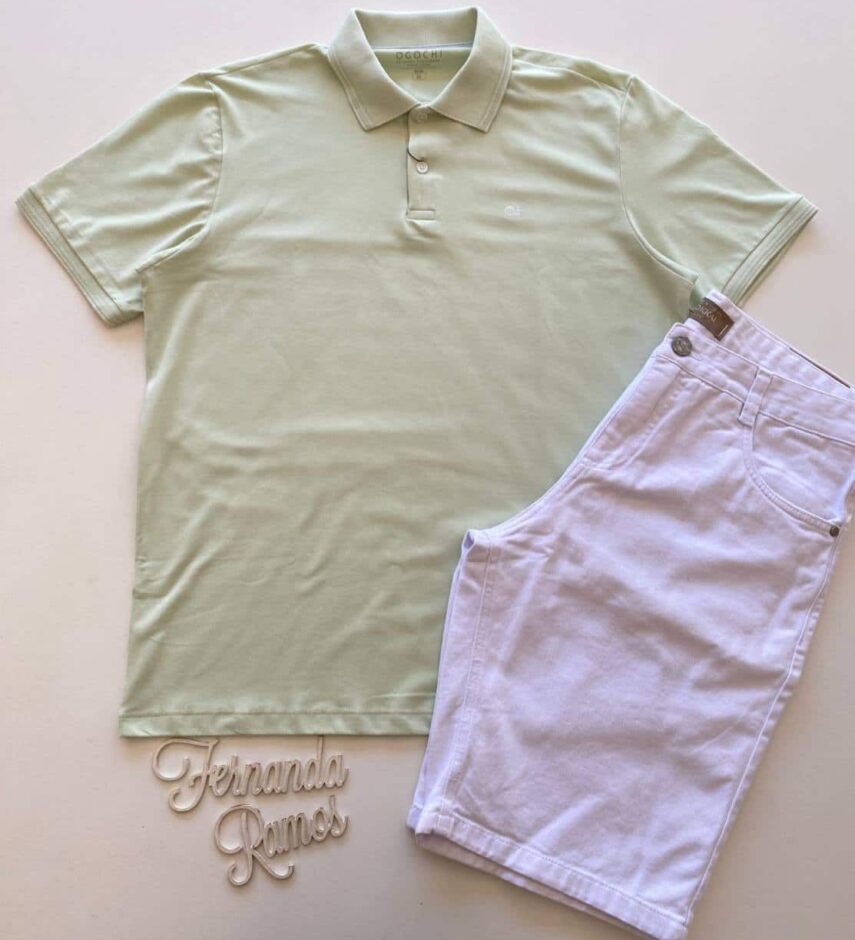 Camiseta Polo Essencial Slim Ogochi Verde 0031 - Fernanda Ramos Store